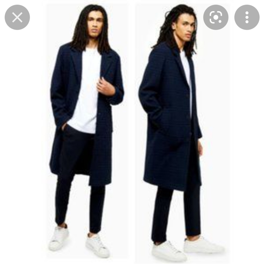 Topman Premium 5th Blk Halston Coat Black Overcoat Long length Size US 40 Large